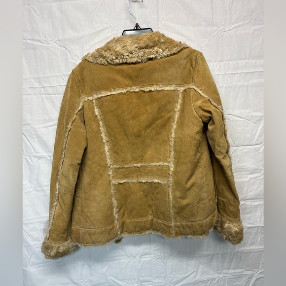 WILSONS LEATHER: Y2K Faux Fur Lined Tan Jacket Small - Picture 7 of 7